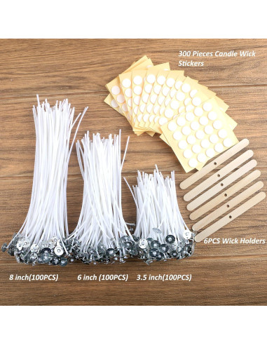 Kit para Hacer Velas MILIVIXAY 300pcs Mechas Algodón 8.9-20.3cm