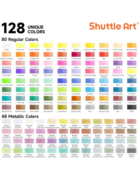 Juego de Pintura Acuarela Shuttle Art 128 Colores y Herramientas Juego de Pintura Acuarela Shuttle Art 128 Colores y Herramientas