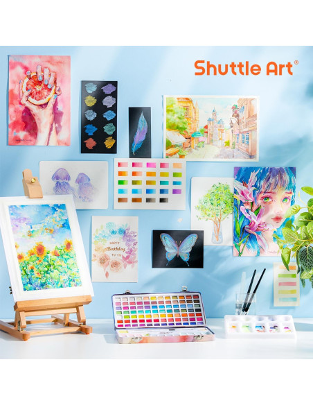 Juego de Pintura Acuarela Shuttle Art 128 Colores y Herramientas Juego de Pintura Acuarela Shuttle Art 128 Colores y Herramientas
