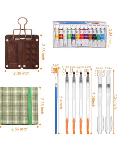 Kit de viaje de acuarelas Boyistar, mini set de pintura 12 colores 2