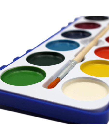 Paquete de Pintura Acuarela Color Swell 12 Colores Lavables Paquete de Pintura Acuarela Color Swell 12 Colores Lavables