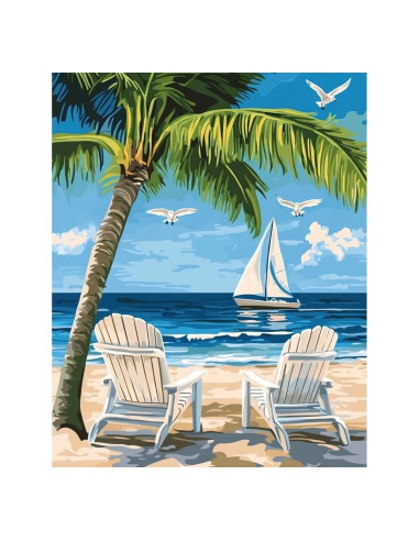 Kit de Pintura por Números xcemhil Playa 40.64x50.8 cm