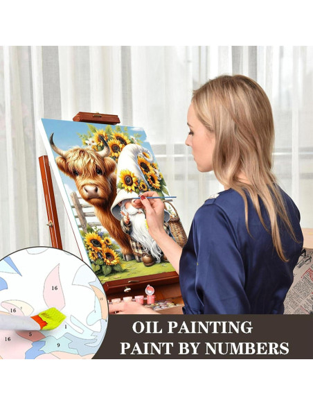 Kit de Pintar por Números Adultos cviokrdu Gnomo 50x40cm Kit de Pintar por Números Adultos cviokrdu Gnomo 50x40cm