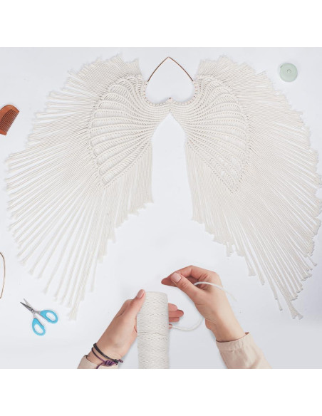 Kit de Alas de Ángel Macramé INFUNLY - Decoración Pared 18 cm Kit de Alas de Ángel Macramé INFUNLY - Decoración Pared 18 cm