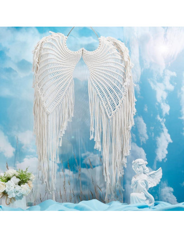 Kit de Alas de Ángel Macramé INFUNLY - Decoración Pared 18 cm