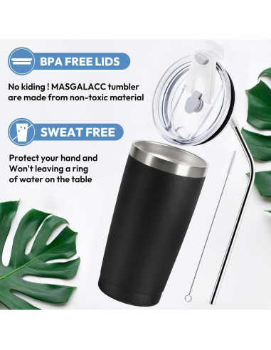 Vaso Térmico MASGALACC 20oz Negro Motivacional