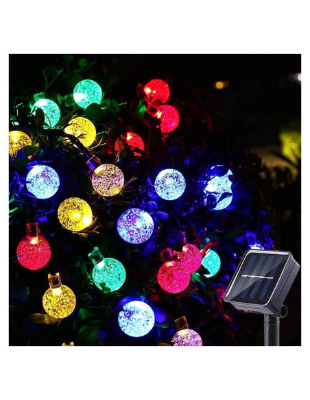 Luces de Cadena Solares 100 LED Multicolor 12.19m para Jardín Luces de Cadena Solares 100 LED Multicolor 12.19m para Jardín