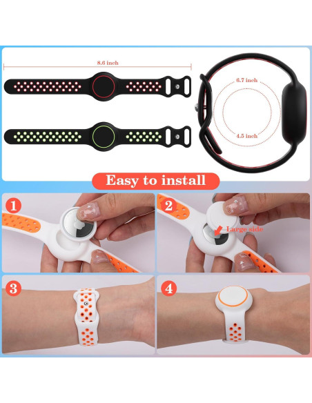 Pulsera Impermeable para AirTag Niños BYRED - 2 Paquetes Pulsera Impermeable para AirTag Niños BYRED - 2 Paquetes