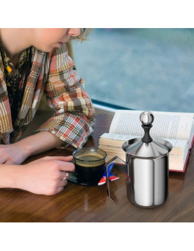 HAPTIME Jarra Manual Espumadora de Leche 500ml Acero Inoxidable