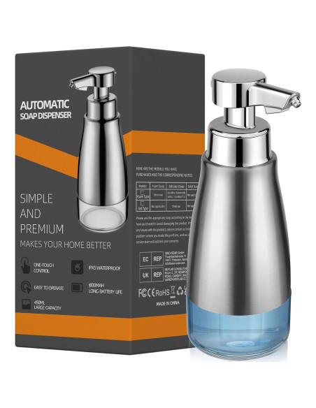 Dispensador Automático de Jabón Espumoso Blancel 450ml Acero Inoxidable Dispensador Automático de Jabón Espumoso Blancel 450ml Acero Inoxidable