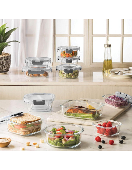 Contenedores de Almacenamiento de Vidrio FineDine 24 Piezas