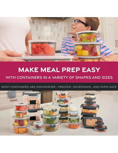 Contenedores de Almacenamiento de Vidrio FineDine 24 Piezas