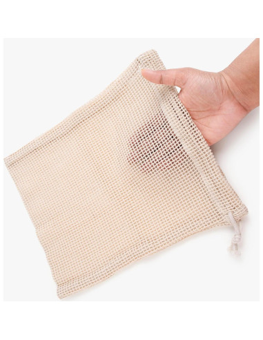 Bolsas de Malla Reutilizables Orgánicas 100% Algodón - 6 Pcs