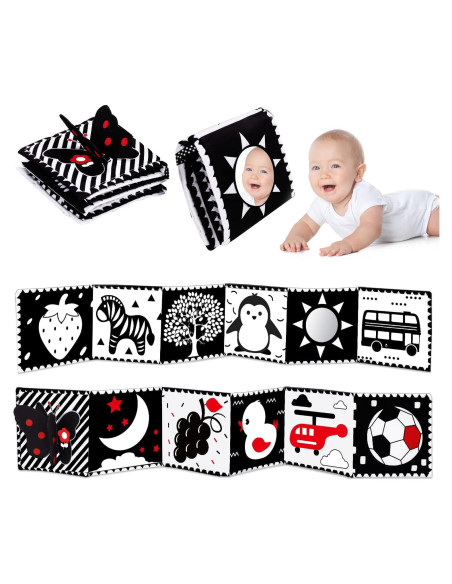 Libro Suave para Bebés Thremhoo 0-6 Meses Blanco y Negro Libro Suave para Bebés Thremhoo 0-6 Meses Blanco y Negro