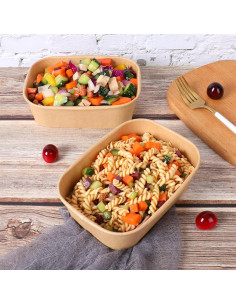 Tazones de papel Kraft desechables 22 oz - Paquete 50 unidades 2