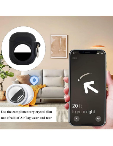 Funda Protectora 2 en 1 para AirPods 1&2 y Localizador - Negro