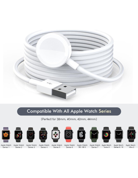 Cargador Rápido para Apple Watch 2M Blanco - 2 Paquetes Cargador Rápido para Apple Watch 2M Blanco - 2 Paquetes