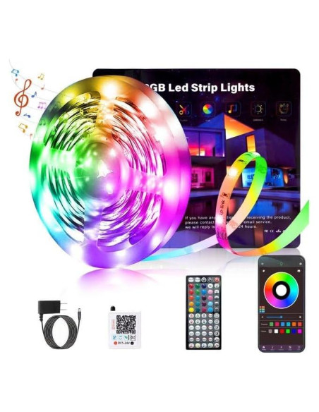 Tiras de luces LED RGB 15.24 m Ledagic 450 LEDs control remoto Tiras de luces LED RGB 15.24 m Ledagic 450 LEDs control remoto