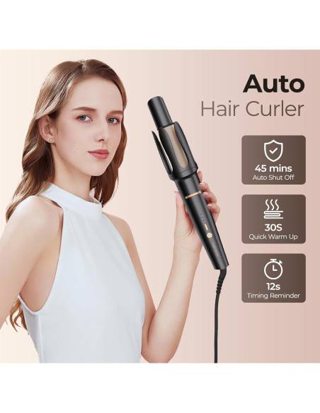 Rizador Automático de Cabello PRITECH 3 Temperaturas 1,25" Negro Rizador Automático de Cabello PRITECH 3 Temperaturas 1,25" Negro