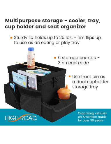 Organizador de Auto High Road CarHop Negro - Aislado y Multifuncional