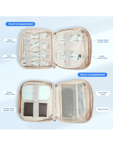 Bolsa Organizadora de Cables LENTION Beige Impermeable