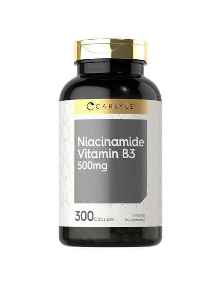 Cápsulas de Niacinamida Carlyle 500mg | Suplemento Sin Gluten Cápsulas de Niacinamida Carlyle 500mg | Suplemento Sin Gluten