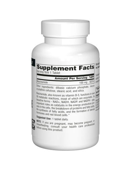 Suplemento Dietético Niacinamida B-3 Source Naturals 100 mg - 250 Tabletas Suplemento Dietético Niacinamida B-3 Source Naturals 100 mg - 250 Tabletas