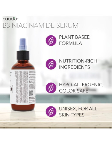 Suero Facial Niacinamida B3 PURA D'OR 98 ml - Hipoalergénico