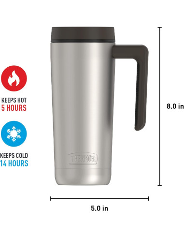 Taza de Acero Inoxidable THERMOS 18oz Negro Mate Aislada