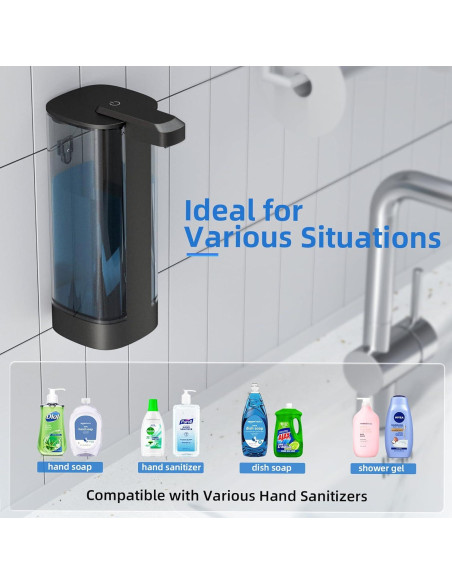 Dispensador Automático de Jabón Líquido TODINIO 500ml Sin Contacto Dispensador Automático de Jabón Líquido TODINIO 500ml Sin Contacto