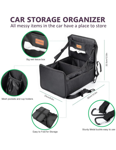 Organizador de Coche SLOGENTO Asiento Trasero Negro 30x25cm Organizador de Coche SLOGENTO Asiento Trasero Negro 30x25cm