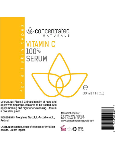 Suero de Vitamina C Concentrado 28ml - Concentrated Naturals