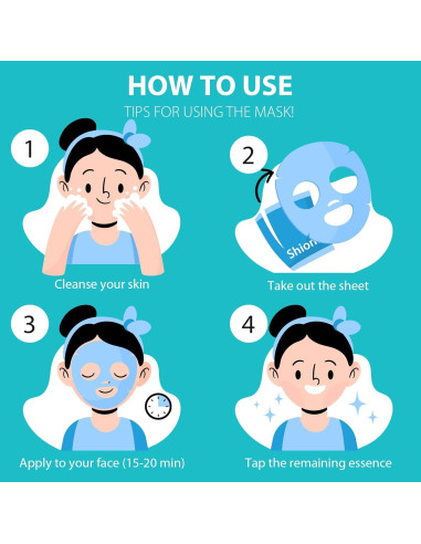 Máscaras Faciales Vitales SHIONLE - 10 Paquete Hidratante