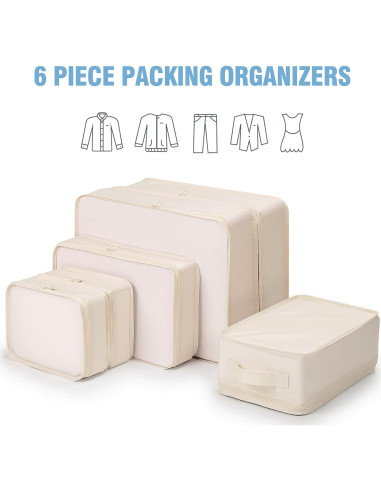 Mossio 6 Cubos de Embalaje + Bolsa para Zapatos - Organizador de Viaje