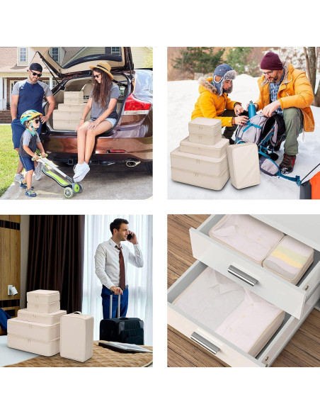 Mossio 6 Cubos de Embalaje + Bolsa para Zapatos - Organizador de Viaje Mossio 6 Cubos de Embalaje + Bolsa para Zapatos - Organizador de Viaje
