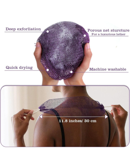 Esponja de Baño Africana FNANJWQ 3 Pcs Exfoliante 30x30cm