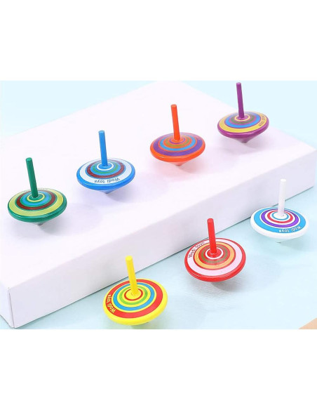 Trompos de Madera Pintados MUGIT - Juguetes Educativos 10 Pcs Trompos de Madera Pintados MUGIT - Juguetes Educativos 10 Pcs