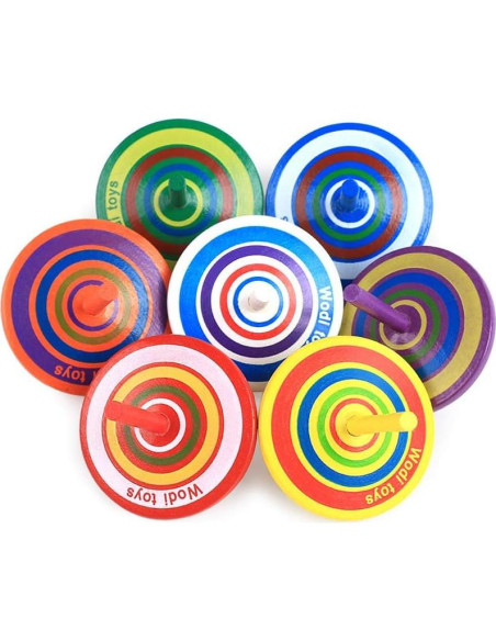 Trompos de Madera Pintados Artsper - 10 Pcs Coloridos Trompos de Madera Pintados Artsper - 10 Pcs Coloridos