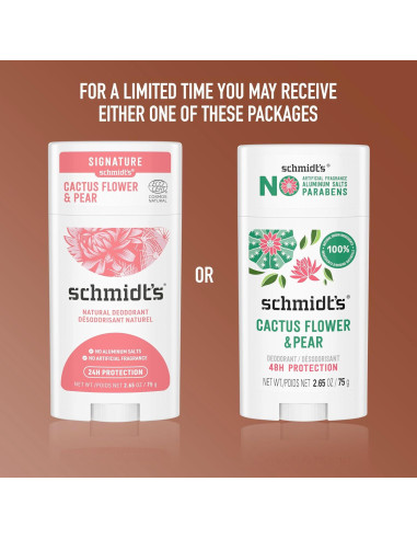 Desodorante Vegano Schmidt's Flor de Cactus y Pera 75g