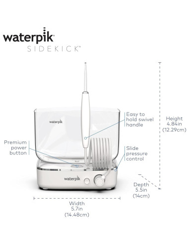 Hilo Dental Portátil Waterpik Sidekick Blanco/Cromo WF-04