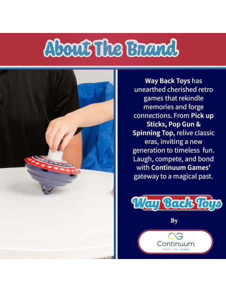 Trompo Way Back Toys, Juguete giratorio colorido 12.7 cm Trompo Way Back Toys, Juguete giratorio colorido 12.7 cm