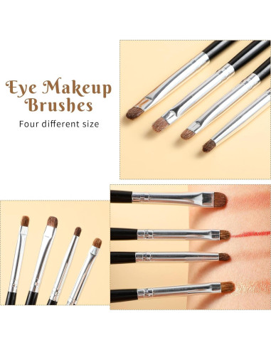 Conjunto de 4 Pinceles Profesionales para Maquillaje de Ojos Abeillo