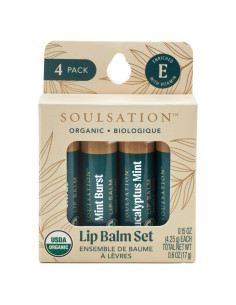 Set de Bálsamo Labial Orgánico Soulsation - 4 Sabores Hidratantes