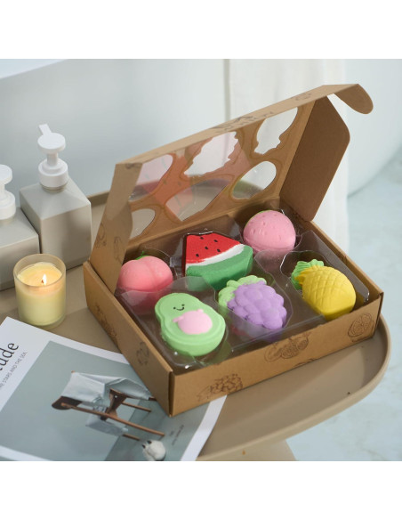 Set de 6 Bombas de Baño Naturales para Niños con Juguete Sorpresa Set de 6 Bombas de Baño Naturales para Niños con Juguete Sorpresa