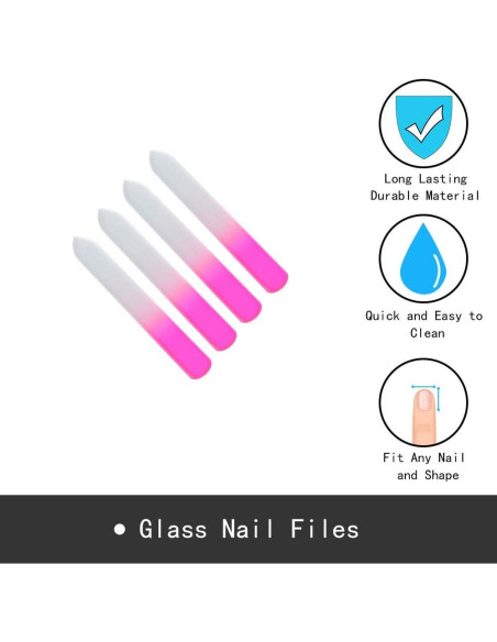 Archivos de Uñas de Cristal SIUSIO 30PK para Uñas Naturales Archivos de Uñas de Cristal SIUSIO 30PK para Uñas Naturales