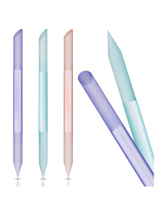 Juego de 3 Empujadores de Cutículas de Vidrio Mudder - Rosa, Púrpura, Azul