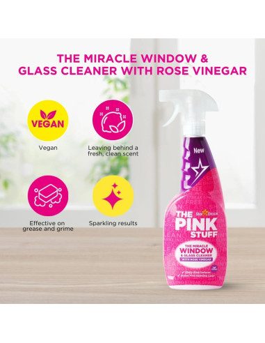 Limpiador de Ventanas El Stuff Rosa con Vinagre 750ml