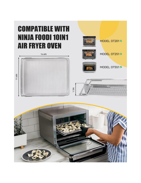 Cesta de Horno de Acero Inoxidable MMH para Ninja Foodi DT201/DT251/DT551 Cesta de Horno de Acero Inoxidable MMH para Ninja Foodi DT201/DT251/DT551