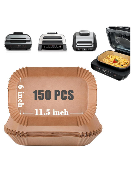 Forros de Papel Pergamino GOAUS 150 Pcs 11.5x6" para Freidora Forros de Papel Pergamino GOAUS 150 Pcs 11.5x6" para Freidora