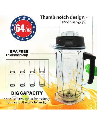 Jarra de Licuadora Vitamix 64oz con Tamper - Reemplazo OEM